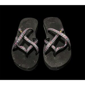 Teva Olowahu Black Multi Strap Mush Flip Flop Sandals Womens 8 6840